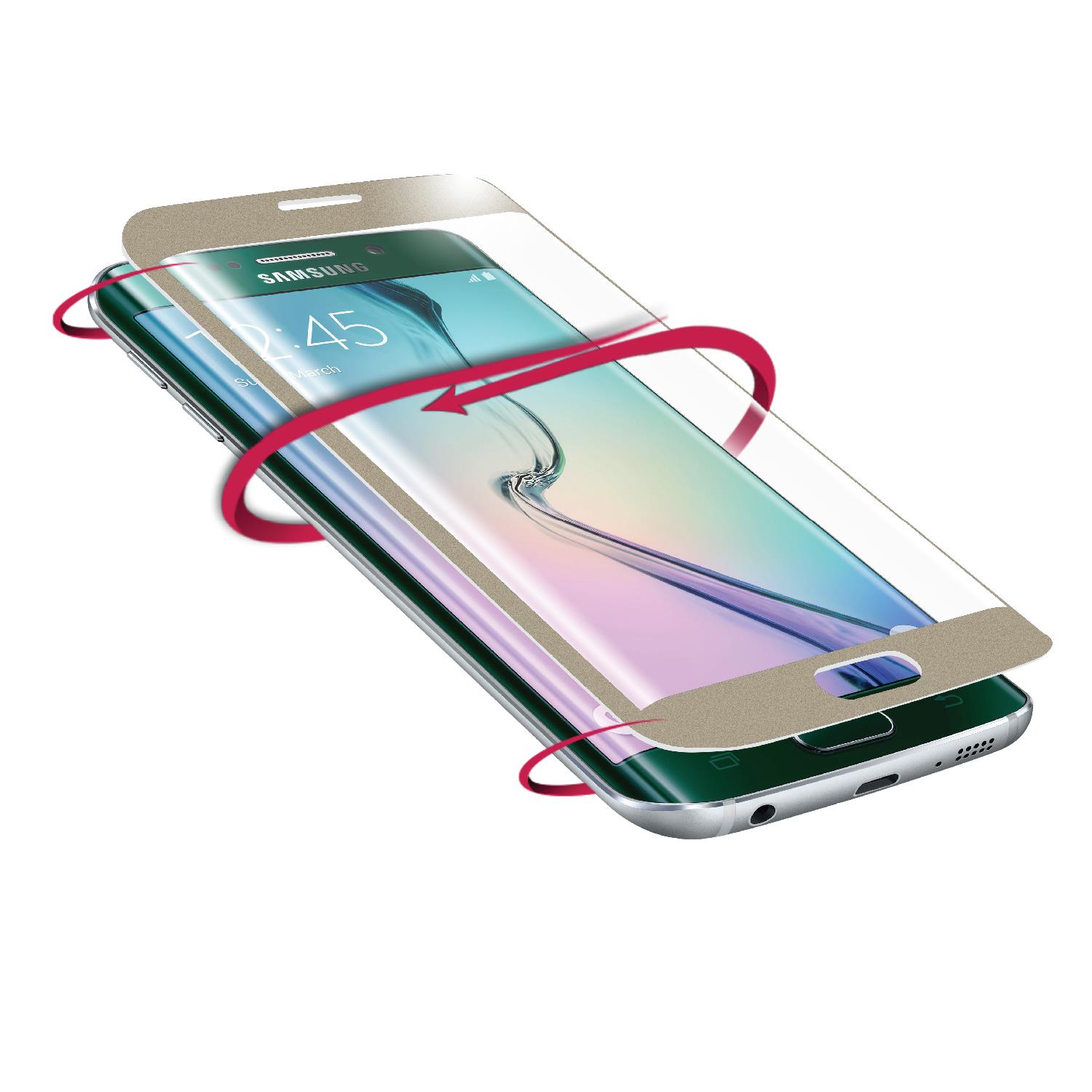AREA Pellicola protettiva in vetro temperato curvo Area per Samsung Galaxy S7 Edge bordo oro